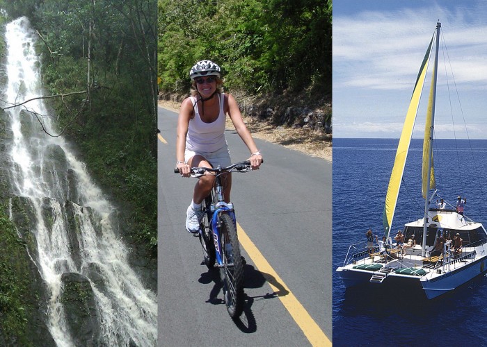 Product Downhill Bike, Waterfall Hike, Sail &amp; Snorkel Eco-Adventure
